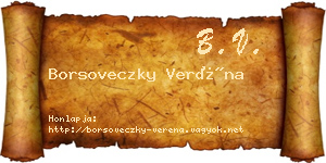 Borsoveczky Veréna névjegykártya